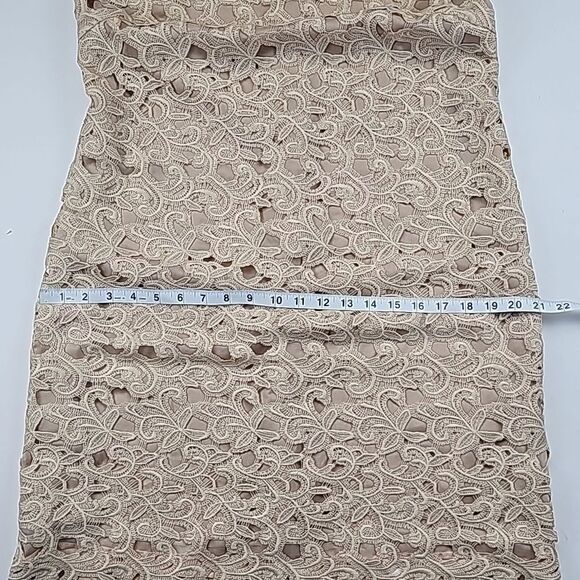 Carmen Marc Valvo MSRP $595 Blush Cream Cocktail Mini‎ Dress NWT Women Size 8 - Picture 10 of 10